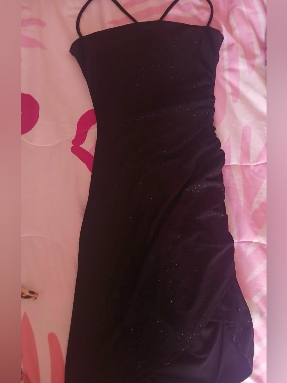 Black Sparkle Spaghetti Strap Dress